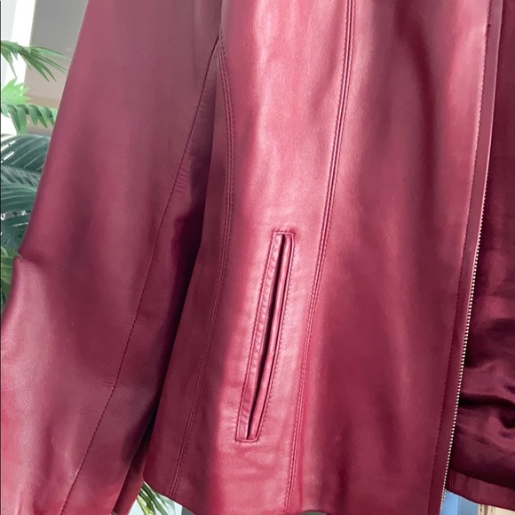 Red Leather Coat - Picture 3 of 4